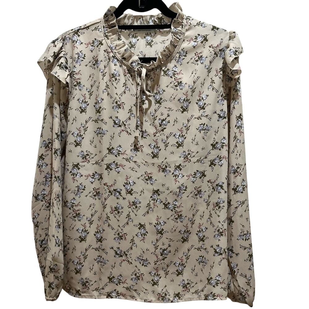 Jon & Anna Women's Large Long Sleeve Floral Blouse Top Cottagecore Feminine